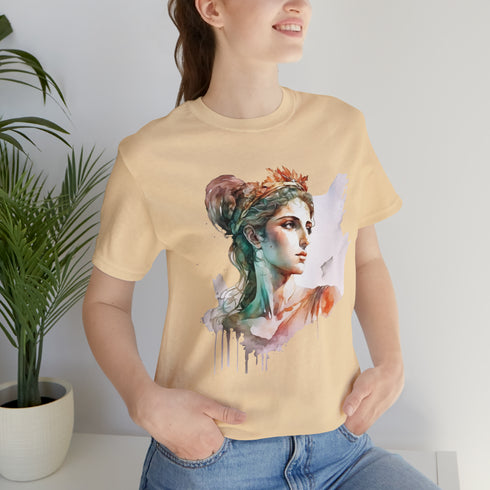 Greecian Goddess in Watercolor - Short Sleeve Tee
